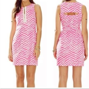 Lilly Pulitzer Penelope tropical pink zebra zip dress.